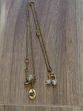 Juicy Couture Pavé Crystal Music Note Heart Necklace